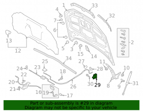 Кронштейн салонной ручки открывания капота Audi A5 F5 18-25