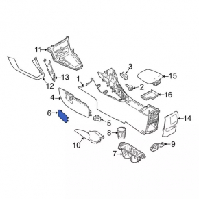 Заглушка центральной консоли левая Ford Focus mk3 15-18 рест, серая