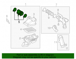 Воздуховод к фильтру Nissan Versa Note 13-19 1.6