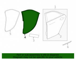 Уплотнитель двери задней правой Cadillac ATS 13-18