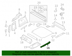 Крепление пола багажника левое BMW X5 F15 16-18 plug-in под 2 ряда