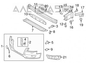 Ornamente bară față pentru Audi A4 B8 08-12 pre-restyling