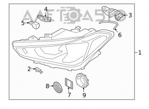 Крышка фары передняя правая Hyundai Elantra 21-23