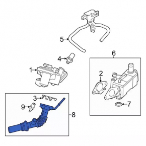 Трубка ЕГР Ford Escape MK4 20-26 на клапан hybrid