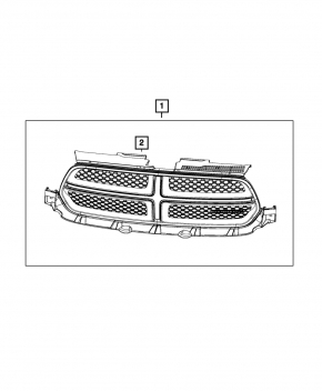 Решетка радиатора grill Dodge Durango 11-13 хром обрамления, хром сетка