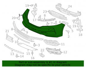 Bara față neperforată Honda Accord 16-17 2d, fără senzori de parcare