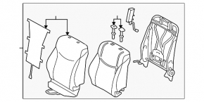 Пассажирское сидение Toyota Prius 30 10-11 без airbag, велюр серое