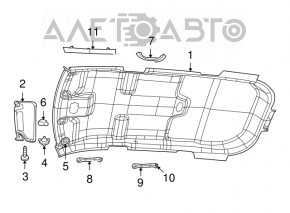 Обшивка потолка Dodge Journey 11-17 серый без люка