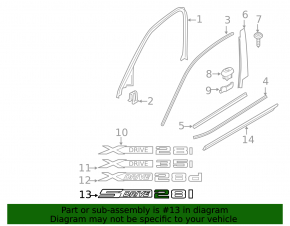 Emblemă inscripționată SDrive 28i ușă față stânga BMW X3 F25 15-17