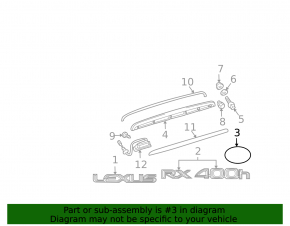 Эмблема Lexus двери багажника Lexus RX400h 08-08 рест, hybrid