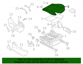 Пассажирское сидение Mazda 6 14-15 без airbag, кожа черн