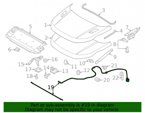 Cablu de deblocare capotă Land Rover Range Rover Evoque 12-18