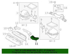 Conductă de aer pentru carcasa filtrului de aer al modelului Land Rover Range Rover Velar 18-20 2.0T, 3.0T, 5.0T