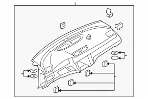 Торпедо передняя панель без AIRBAG VW CC 08-16 беж