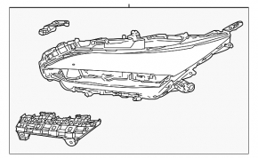 Фара передняя правая Toyota Venza 21-24 LE отражатель