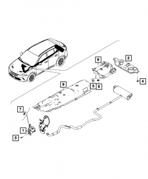 Тепловой экран глушителя Jeep Compass 23-26 2.0T