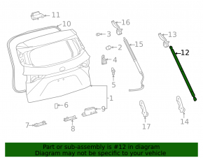 Амортизатор двери багажника левый Toyota Sienna 21-26