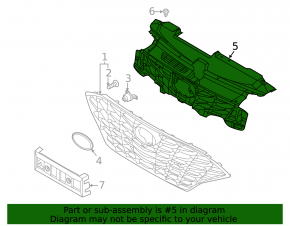 Рама каркас решетки радиатора grill Hyundai Sonata 20-22 SEL, SEL Plus, Limited