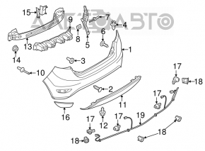 Усилитель заднего бампера Ford Fiesta 11-19 5d