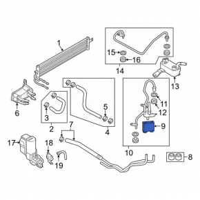 Поворотный клапан охлаждения АКПП Ford Edge 15-15 2.0T