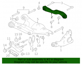 Braț de control spate stânga superior pentru Land Rover Range Rover Velar 18-20