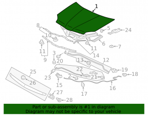 Капот голый Mitsubishi Galant 04-08