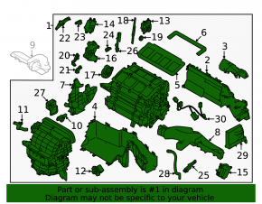 Корпус печки голый кондиционирование Subaru Forester 25-26