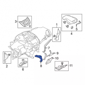 Накладка торпеды левая Ford Escape MK3 17-19 графит