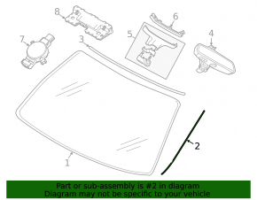 Bandă decorativă parbriz dreapta BMW 6 GT G32 18-19