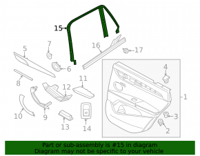 Рамка двери внутренняя задняя праваяв BMW X1 F48 16-22