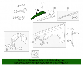 Накладка подкапотная правая Lexus LS460 07-12
