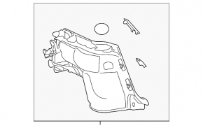 Ornamente laterale stângi pentru Lexus CT200h 11-17 negru cu subwoofer