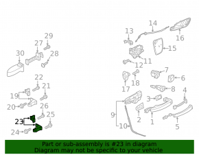 Петля двери нижняя передняя правая Audi A3 8V 15-16 4d, 5d