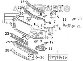 Усилитель переднего бампера Audi A4 B9 17-25