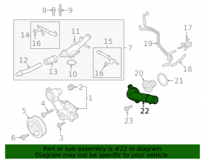Корпус термостата Lincoln MKX 16-18 2.7