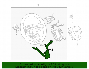 Накладка руля Chevrolet Volt 11-15 графит