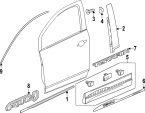 Накладка двери нижняя передняя левая GMC Terrain 18-23