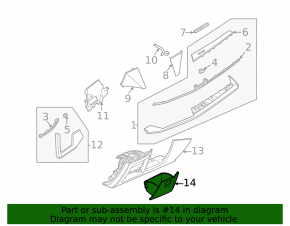 Buzunar tip cutie pentru panoul frontal al Audi A3 22-26 negru