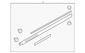 Ornament ușă stânga față inferioară Subaru Outback 17-19 cromat