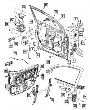 Петля двери нижняя передняя левая Jeep Compass 11-16