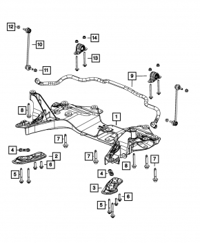 Подрамник передний Dodge Dart 13-16