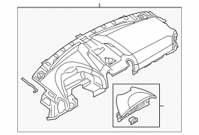 Panoul frontal al torpedo-ului fără AIRBAG pentru Porsche Cayenne 958 11-14, piele neagră