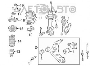 Амортизатор передний левый Mazda 3 14-16 BM