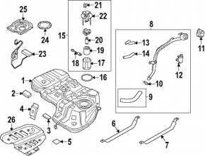 Топливный бак Hyundai Santa Fe 24-26 HEV