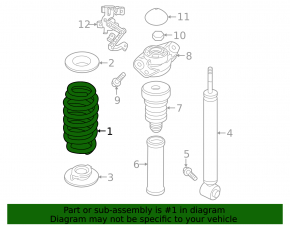 Пружина задняя левая Audi A3 8V 15-16 4d AWD sport suspension