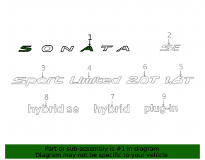 Эмблема надпись Sonata крышки багажника Hyundai Sonata 18-19