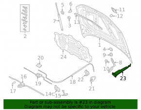 Garnitură grilă ștergător parbriz dreapta Audi A3 22-26