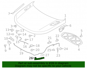 Накладка замка капота Land Rover Range Rover Velar 18-23