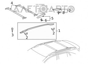 Рейлинги продольные 2шт Lexus RX300 RX330 RX350 RX400h 04-09