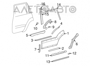 Накладка двери молдинг нижняя задняя правая Lexus GX470 03-09